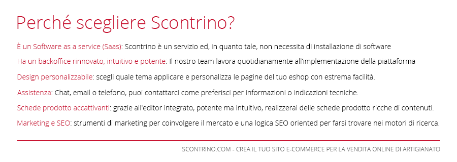 Con Scontrino puoi creare il tuo sito e-commerce per la vendita online di artigianato