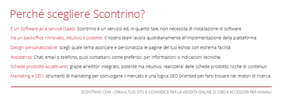 Con Scontrino puoi creare il tuo sito e-commerce per la vendita online di cibo e accessori per animali